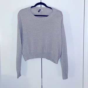 H&M cropped grey knit sweater size medium